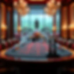 Elegant baccarat table setup