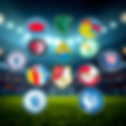 Diverse football league logos