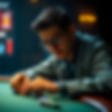 A strategic poker player in action
