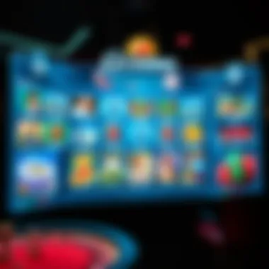 An interactive user interface showcasing various game options