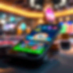 A smartphone showcasing a vibrant mobile casino interface