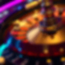 A vibrant online roulette wheel showcasing the array of colors and numbers.