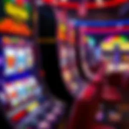 A vibrant and colorful slot machine in action