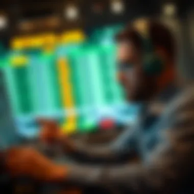 Strategic Analysis in Virtual Betting Player analyzing betting strategies
