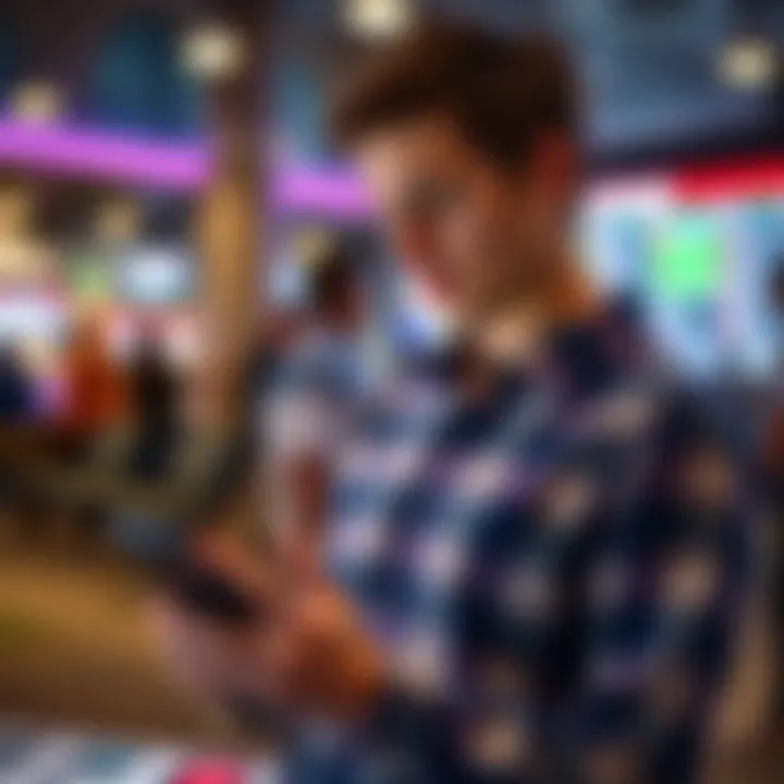 Enhanced User Experience in Mobile Betting A user engaging in a mobile betting experience with a modern app