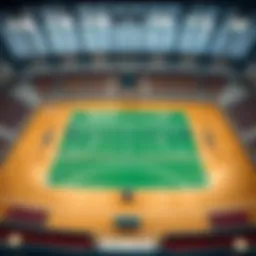 A detailed diagram of volleyball court dimensions